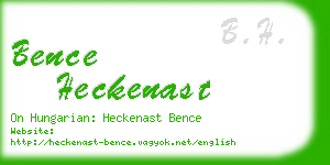 bence heckenast business card